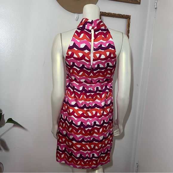 Original Milly Of New York Silk Dress size 4 Peekaboo Details High Neck Lined ZZ - Picture 2 of 13